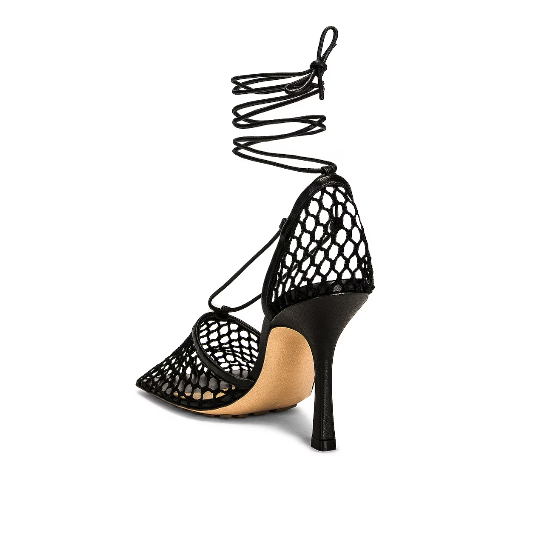 BRIELLE Fishnet Heels