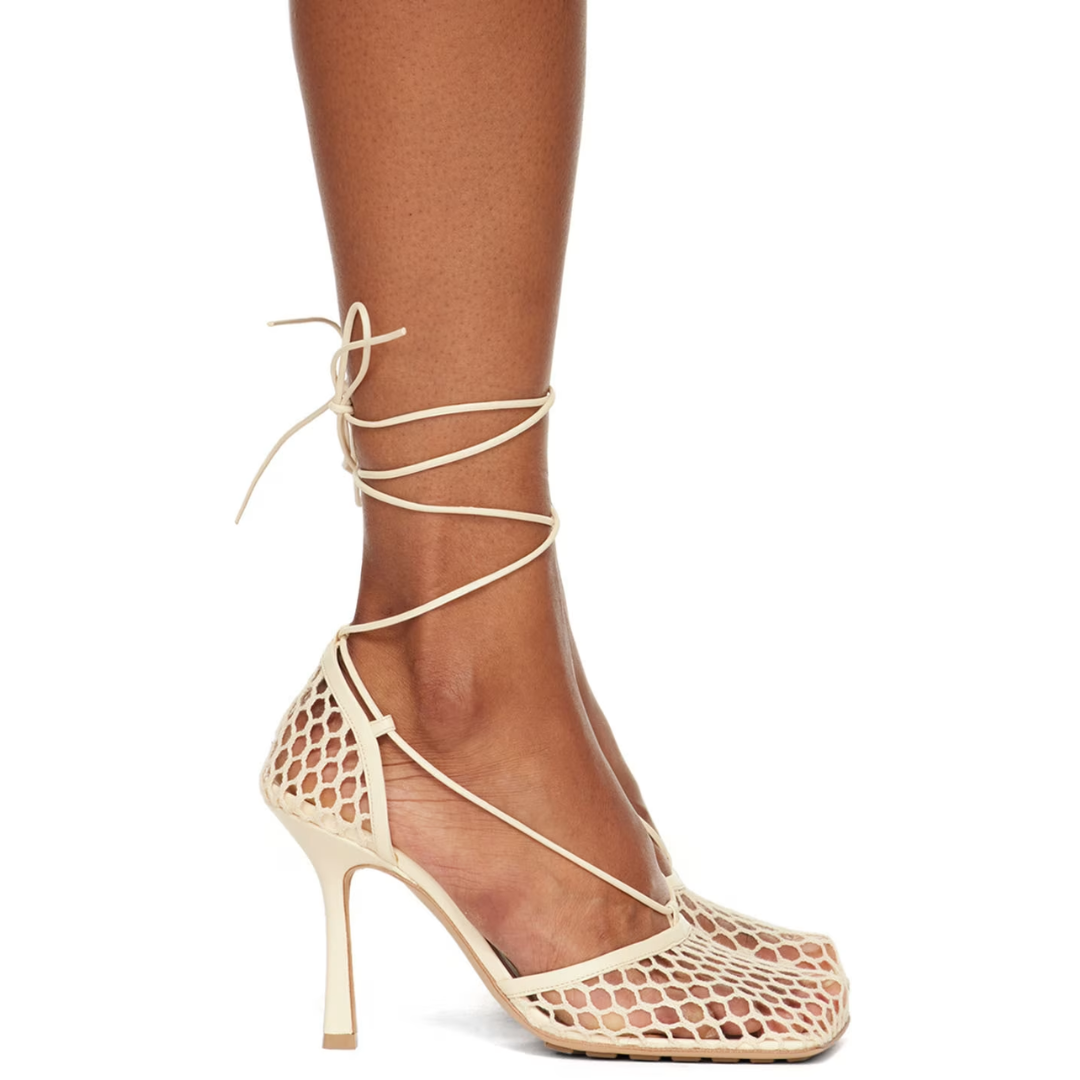 BRIELLE Fishnet Heels