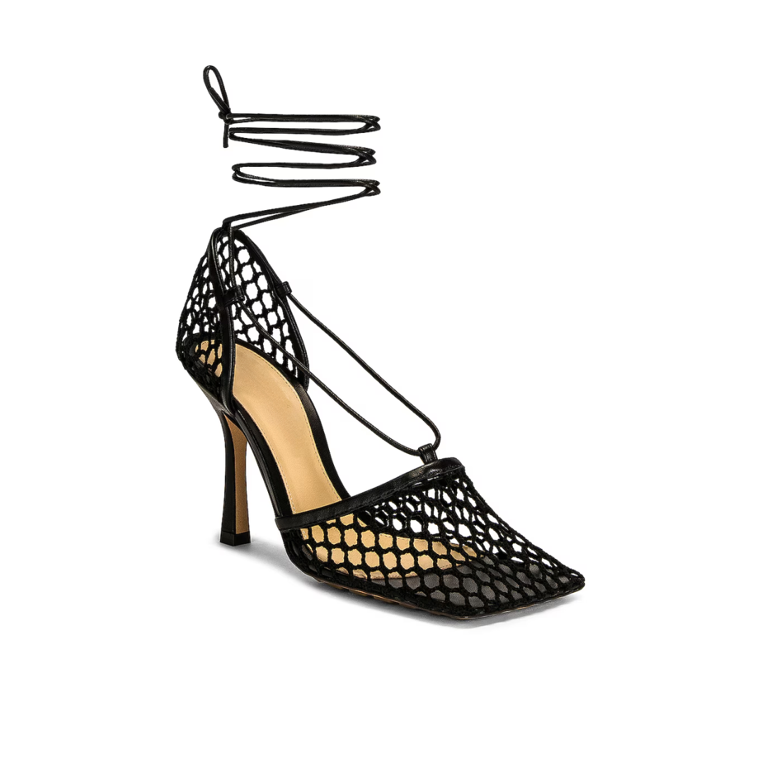BRIELLE Fishnet Heels
